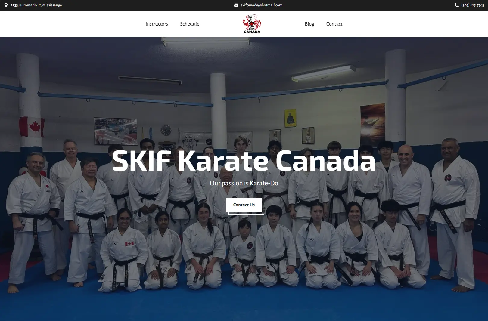 Screenshot of the SKIF Karate Canada production website.